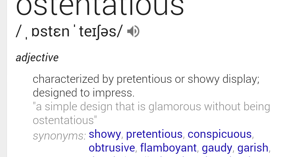 Synonyms for ostentatious