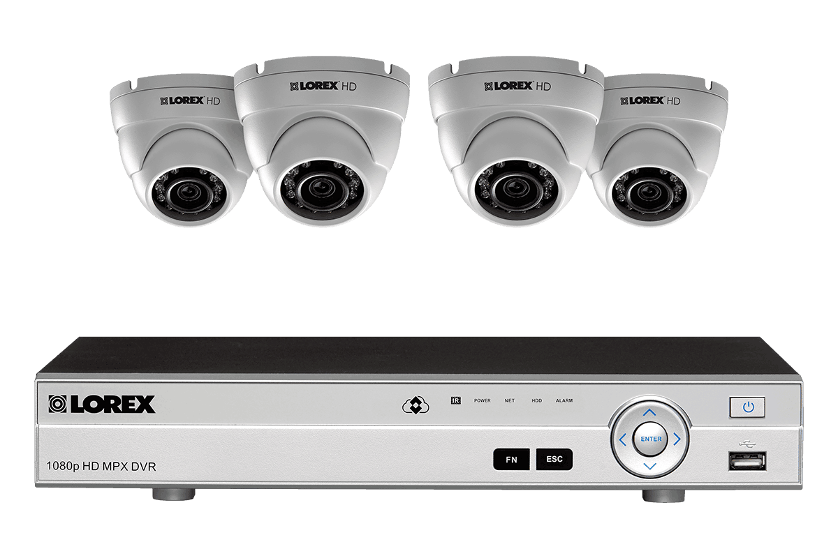 1080P Hd Home Security System With 4 Outdoor Dome Cameras - Outdoor, Transparent background PNG HD thumbnail