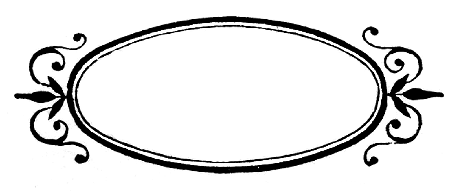 Vintage - Oval Black And White, Transparent background PNG HD thumbnail
