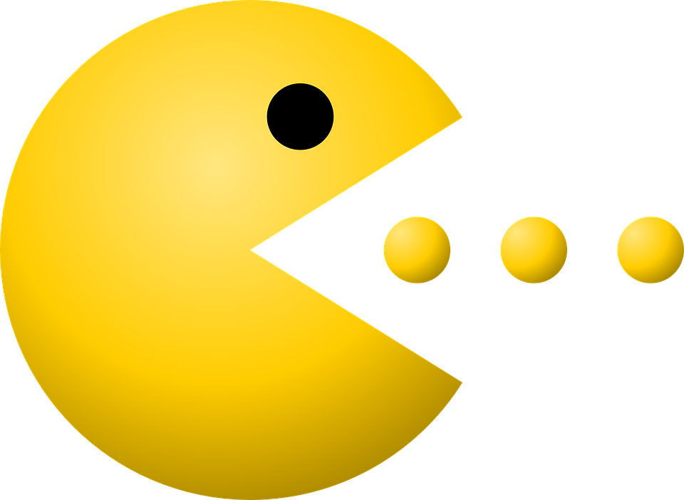 Pacman, Pac Man, Dots, Game, Yellow - Pacman, Transparent background PNG HD thumbnail