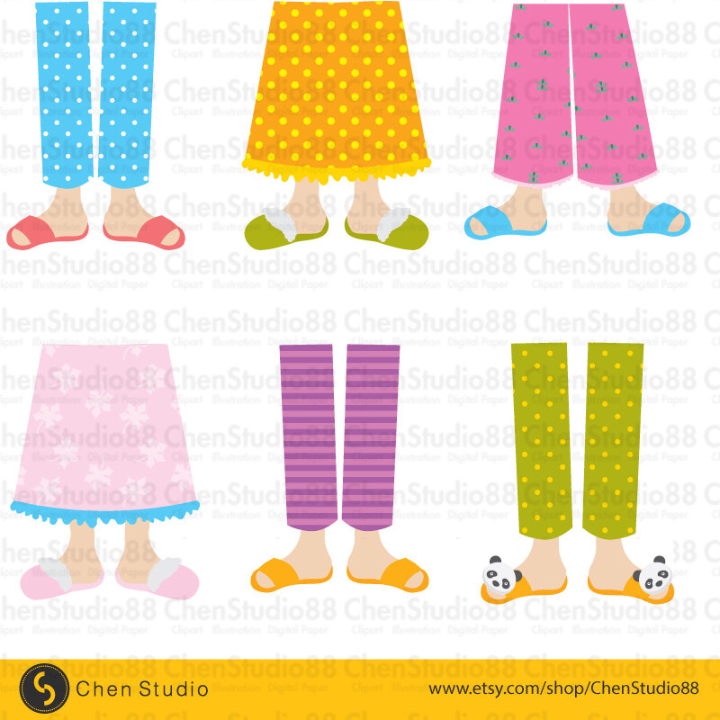 Pajama Feet Cute Vector   Digital Clipart   Instant Download   Eps, Png Files Included - Pajama Party, Transparent background PNG HD thumbnail