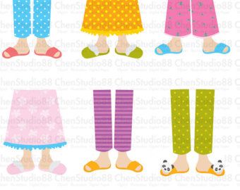 Pajama Feet Cute Vector   Digital Clipart   Instant Download   Eps, Png Files Included - Pajama Party, Transparent background PNG HD thumbnail