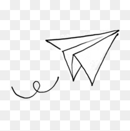 Cartoon Hand Painted Paper Plane, Cartoon Paper, Hand Painted Paper, Sketch Png - Paper Airplane, Transparent background PNG HD thumbnail