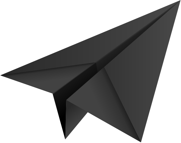 Paper_Plane_Black - Paper Airplane, Transparent background PNG HD thumbnail