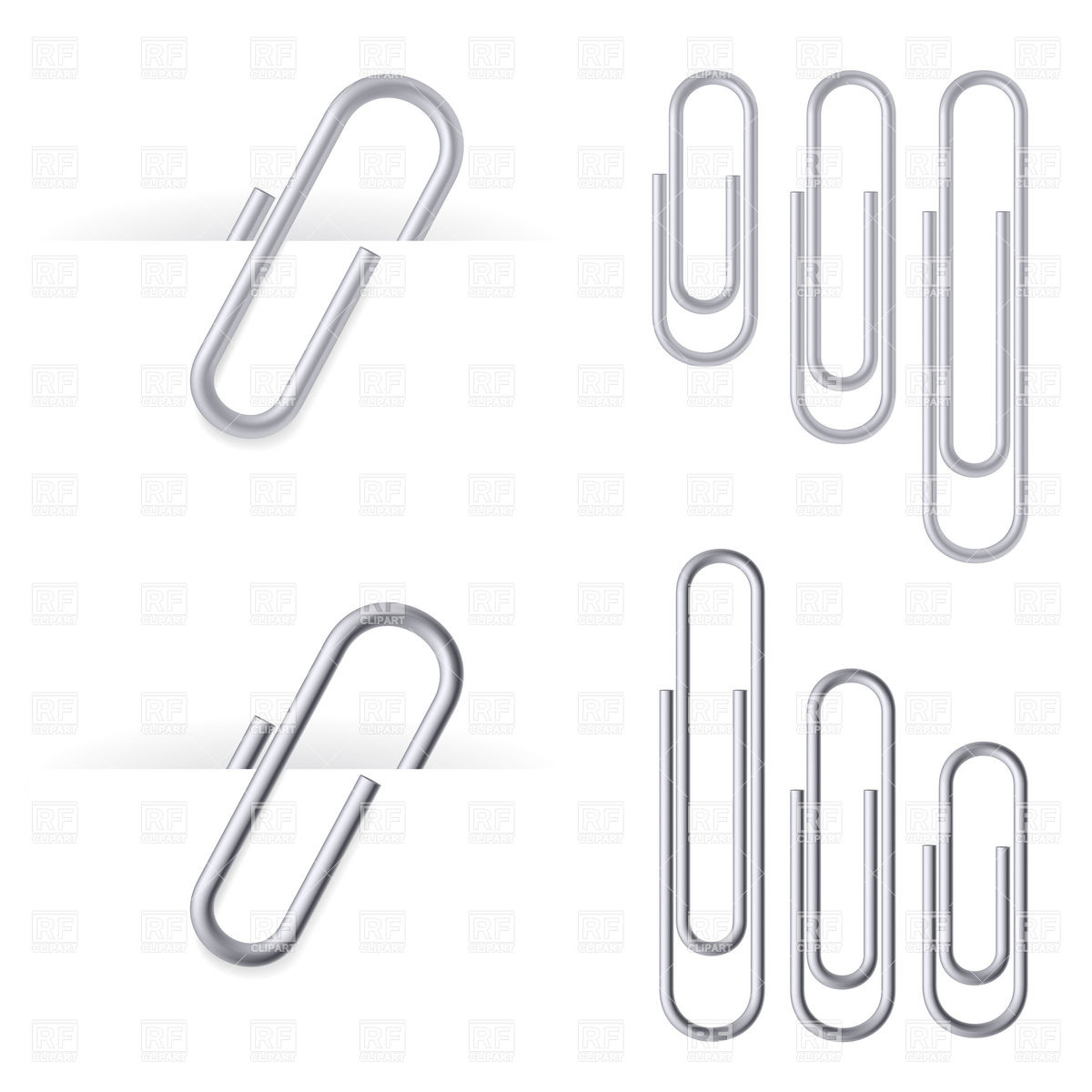Set Of Metallic Paper Clips Royalty Free Vector Clip Art - Paper Clip, Transparent background PNG HD thumbnail
