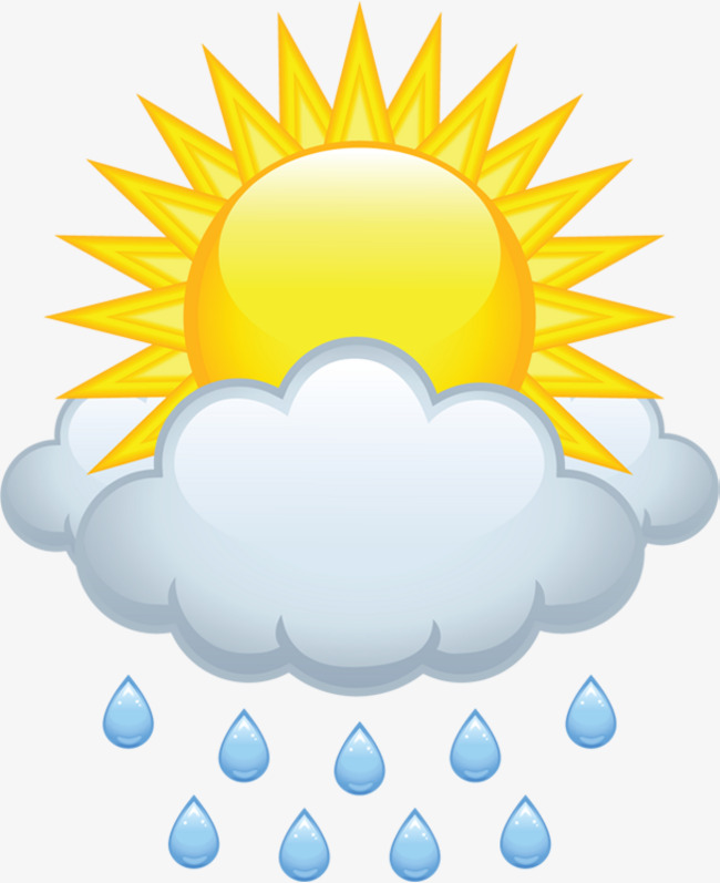Cloudy Sun Rain Material Free To Pull The Image, Partly Cloudy, Sun Rain, - Partly Cloudy, Transparent background PNG HD thumbnail