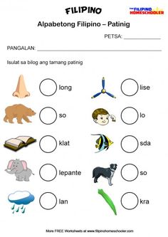 Free Patinig Worksheets (Set U2013 The Filipino Homeschooler - Parts Of The Body For Kids Tagalog, Transparent background PNG HD thumbnail