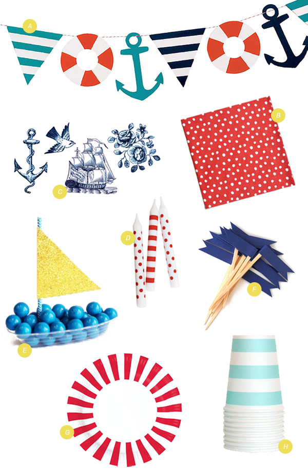 Nautical Party Supplies | Oh Happy Day! - Party Favors, Transparent background PNG HD thumbnail
