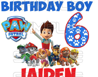 Paw Patrol Birthday Boy Iron On Transfer Digital - Paw Patrol Birthday, Transparent background PNG HD thumbnail