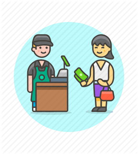Barista, Buy, Cashier, Drink, Man, Pay, Payment, Store Icon - Pay Cashier, Transparent background PNG HD thumbnail