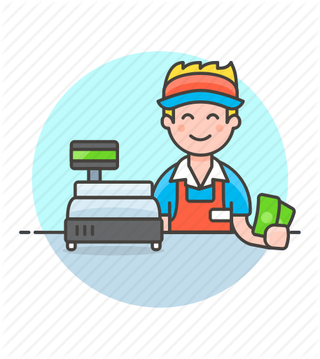 Cash, Cashier, Checkout, Man, Money, Pay, Shopping, Store Icon - Pay Cashier, Transparent background PNG HD thumbnail