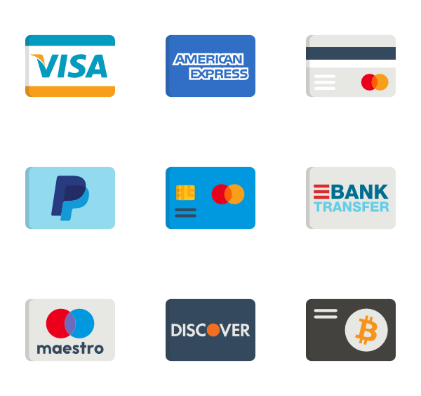 Payment Methods 20 Icons. Credit Cards - Payment Method, Transparent background PNG HD thumbnail
