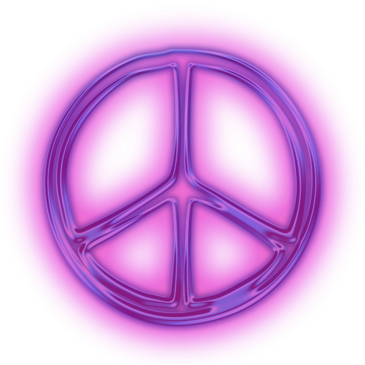 114356 Glowing Purple Neon Icon Symbols Shapes Peace Sign Ttf.png - Peace Symbo, Transparent background PNG HD thumbnail