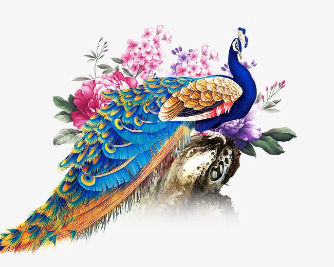 China Wind Peacock, Chinese Style, Peacock, Flowers Png And Psd - Peacock, Transparent background PNG HD thumbnail