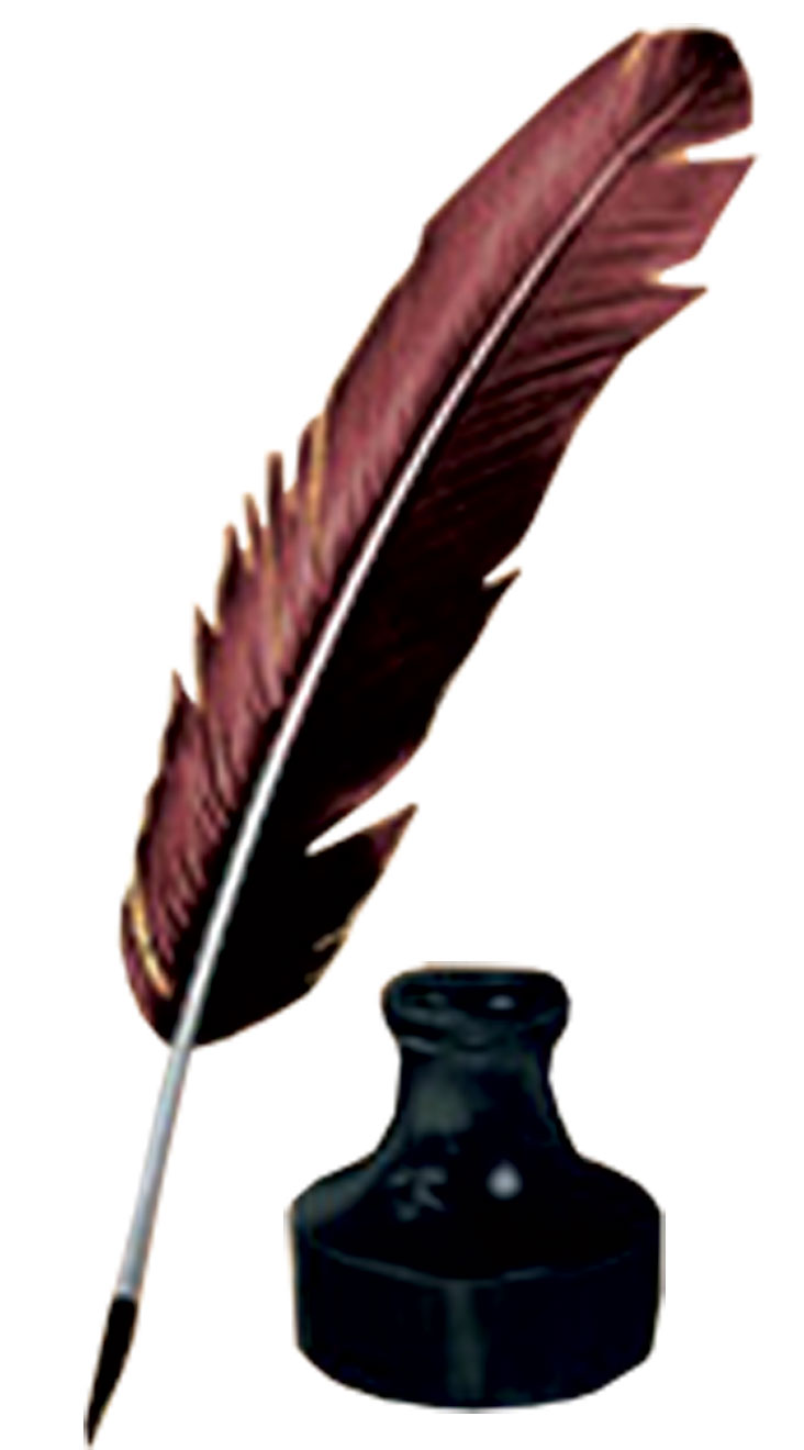 Pen And Ink Bottle Png - Feather Pen Clip Art, Transparent background PNG HD thumbnail