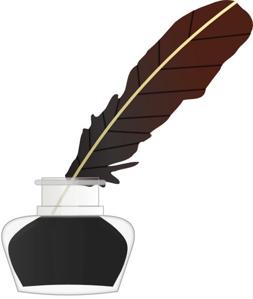 Inkwell With Feather Pen Clip Art   Vector Clip Art Online - Pen And Ink Bottle, Transparent background PNG HD thumbnail