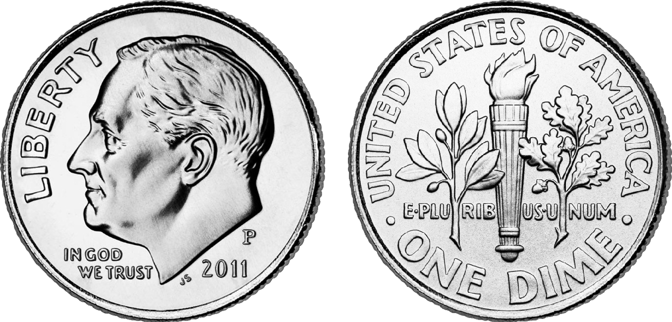 Penny Front And Back Png - 2011 Us Dime.png, Transparent background PNG HD thumbnail