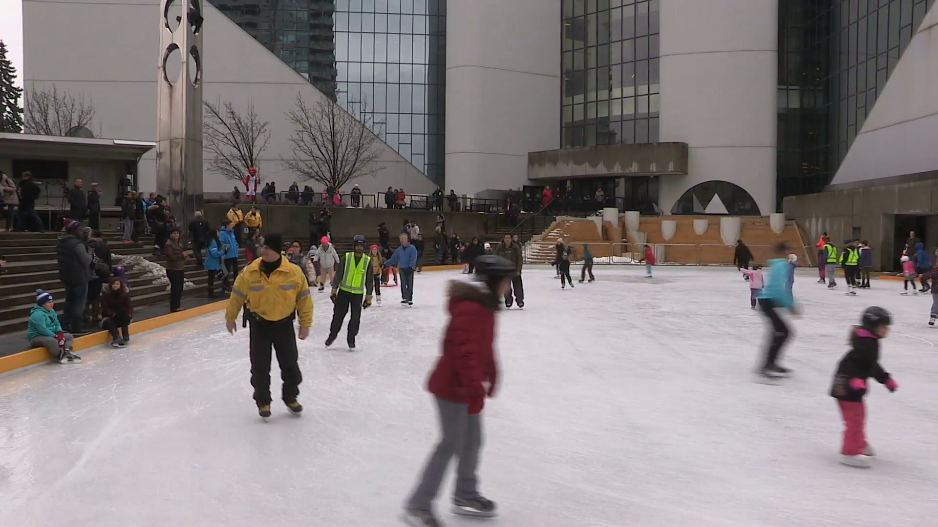 People Skating On Outdoor Family Ice Rink In Toronto On Cold Winter Day Stock Video Footage   Videoblocks - People In Cold Winter, Transparent background PNG HD thumbnail