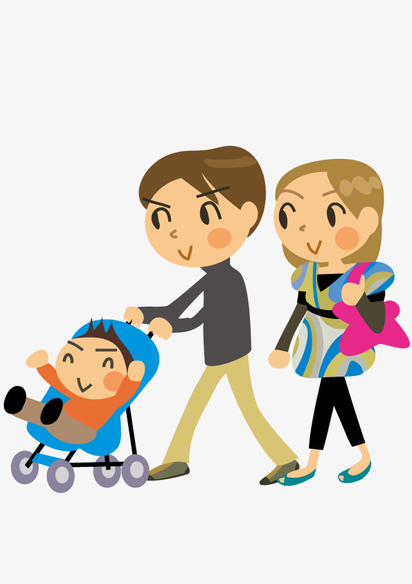 Hand-painted mom and dad with a baby, Baby, Mom, Father PNG, People PNG Mom And Dad - Free PNG