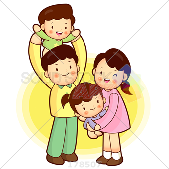 Stock Illustration Of A Happy Family Consisting Of Mom Dad Brother Sister - People Mom And Dad, Transparent background PNG HD thumbnail