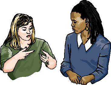 Illustration Of Two Women Signing - People Using Sign Language, Transparent background PNG HD thumbnail