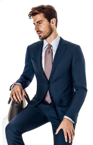 Navy Slim Fit Suit.png - Person In A Suit, Transparent background PNG HD thumbnail