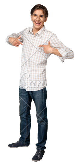 Smiling Young Man Pointing At Himself - Person Pointing At Himself, Transparent background PNG HD thumbnail