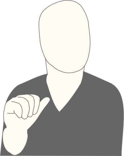 Person Pointing At Himself Png - Vector Graphics Of Faceless Man Pointing At Himself, Transparent background PNG HD thumbnail