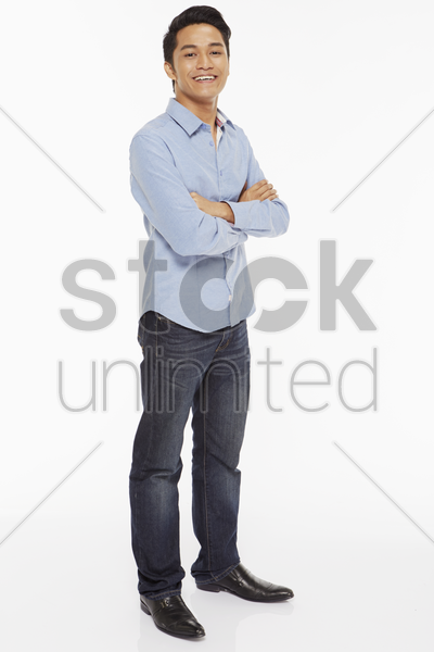Man Standing With Arms Crossed, Smiling Stock Photo - Person With Arms Crossed, Transparent background PNG HD thumbnail