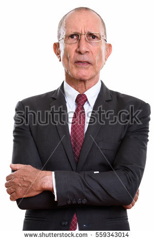 Studio Shot Of Angry Senior Businessman With Arms Crossed Isolated Against White Background - Person With Arms Crossed, Transparent background PNG HD thumbnail