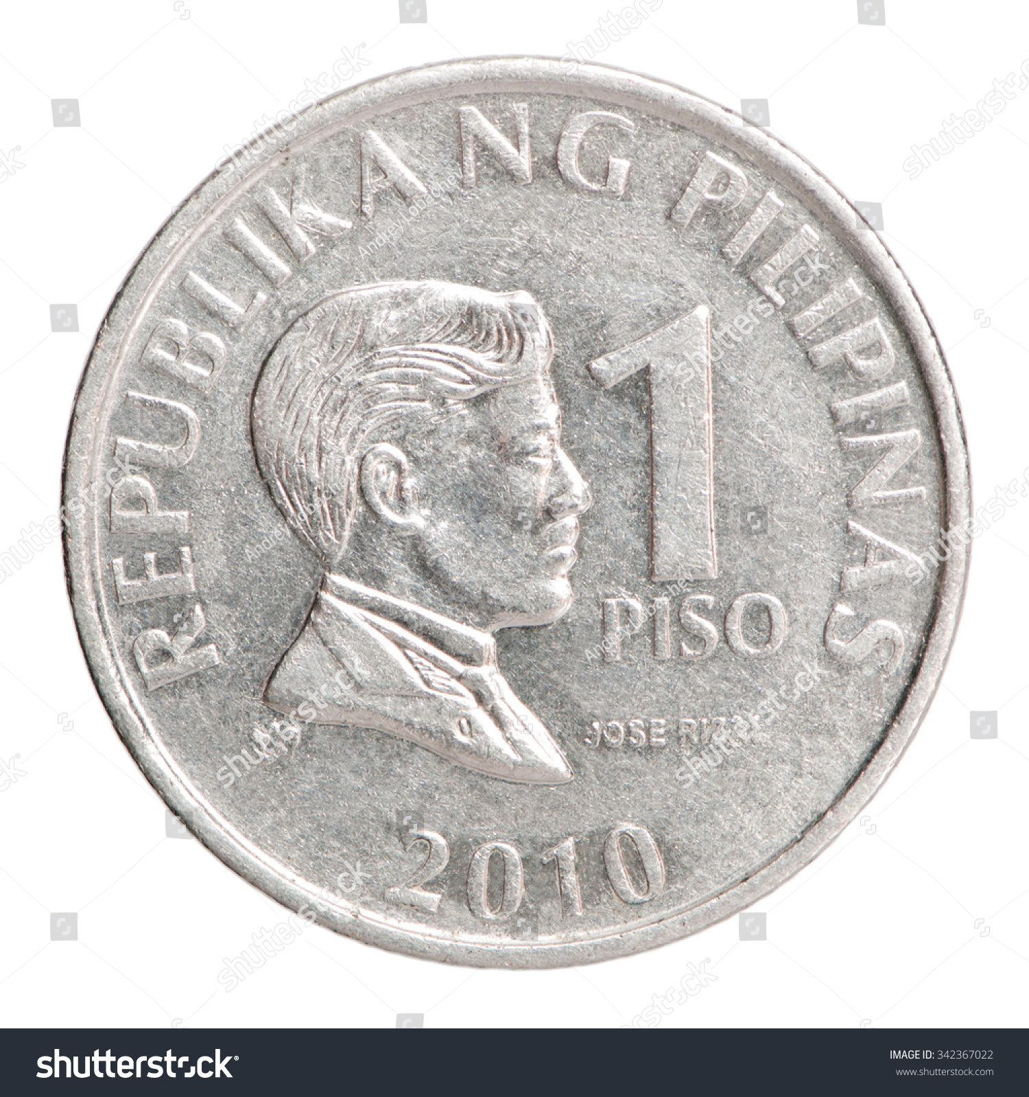 Philippine Peso Coin 1 With The Image Jose Rizal - Philippine Peso Coins, Transparent background PNG HD thumbnail