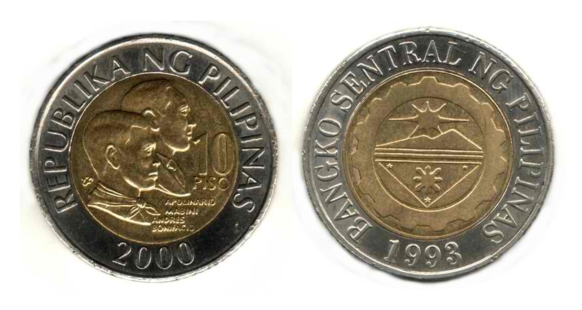 Philippine Peso Coins Png - The Philippine Ten Peso Coin (U20B110) Is The Largest Denomination Coin Of The Philippine Peso. It Is Also The Nationu0027S Only Circulating Bimetallic Coin., Transparent background PNG HD thumbnail