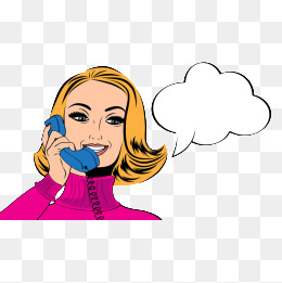 Call Woman, Woman, Hand Painted Woman, Cartoon Woman Png Image And Clipart - Phone Call, Transparent background PNG HD thumbnail
