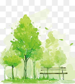 Vector Green Trees, Green, Watercolor, Park Png And Vector - Picnic At The Park, Transparent background PNG HD thumbnail