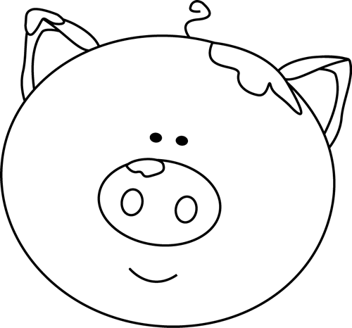 Black And White Black And White Pig Face With Mud - Pig Head Black And White, Transparent background PNG HD thumbnail