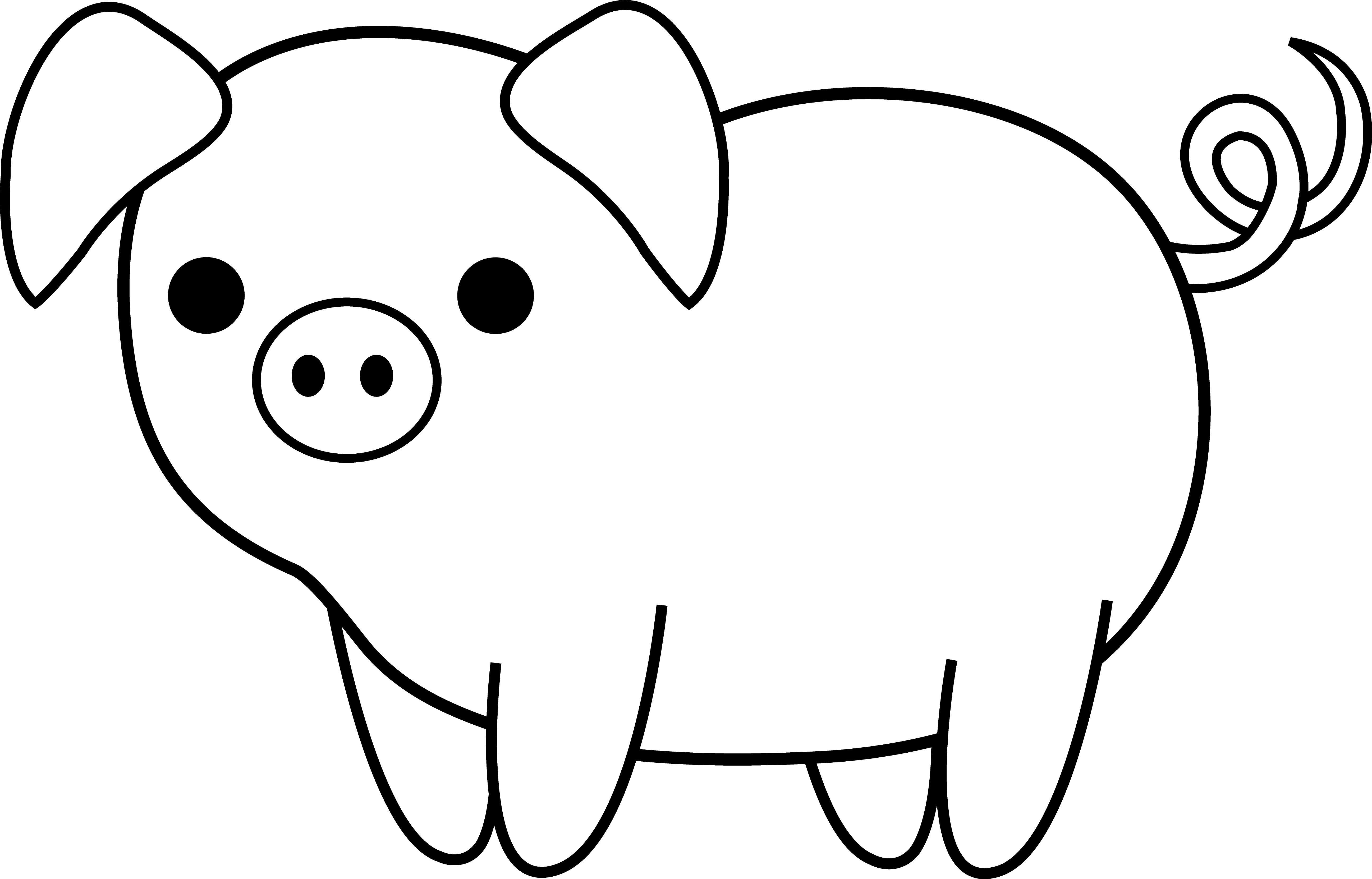 Cute Black And White Pig - Pig Head Black And White, Transparent background PNG HD thumbnail