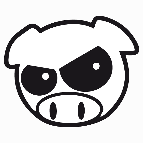 Jdm Angry Pig Head Decal Vinyl Sticker Sticker   Jdm   Decalsmania Pluspng.com   Your Sticker Shop For Your Car, Jdm, Racing - Pig Head Black And White, Transparent background PNG HD thumbnail