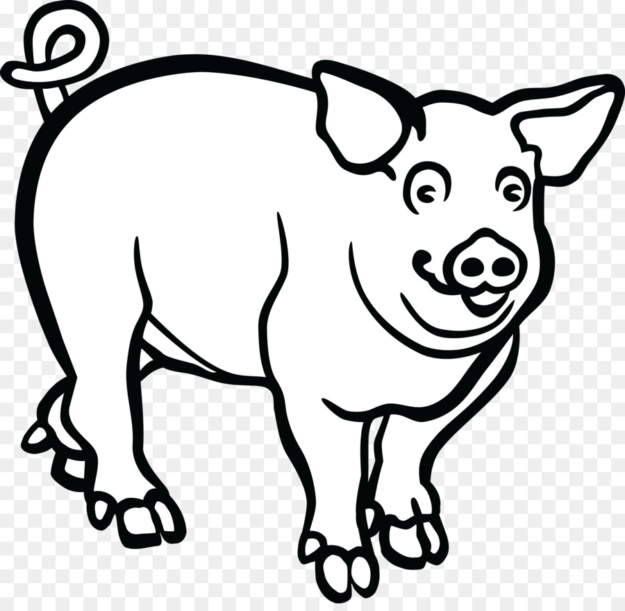 Wild Boar Line Art Drawing Clip Art   Pig - Pig Head Black And White, Transparent background PNG HD thumbnail