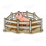 Pig In Muddy Pen Hdpng.com  - Pigsty, Transparent background PNG HD thumbnail