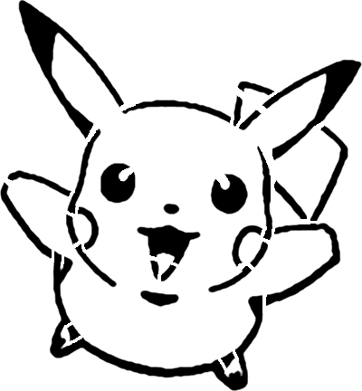 Pikachu Stencil For Our Pumpkin Carving - Pikachu Black And White, Transparent background PNG HD thumbnail