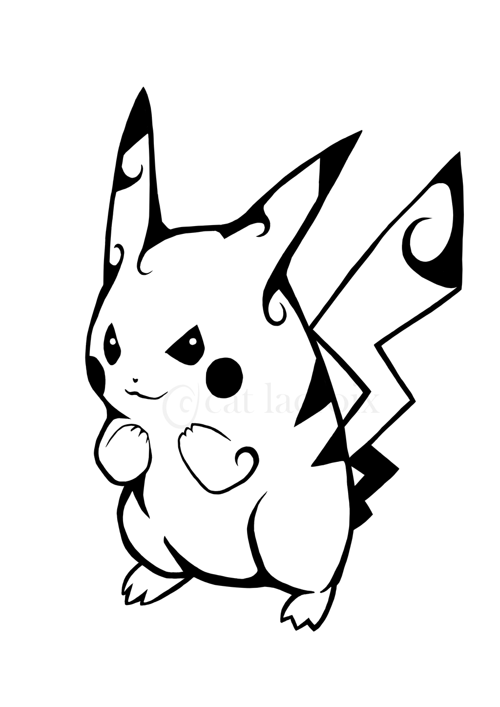 Pikachu Tattoo By Catlacroix Pikachu Tattoo By Catlacroix - Pikachu Black And White, Transparent background PNG HD thumbnail