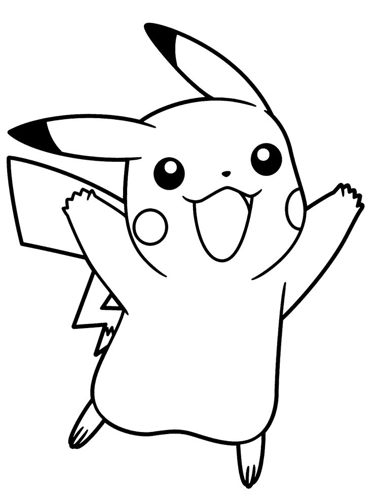 Pin Pikachu Clipart Outline #2 - Pikachu Black And White, Transparent background PNG HD thumbnail