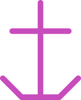 Anchor, Anchorage, Marine, Vessel - Pink Anchor With Rope, Transparent background PNG HD thumbnail