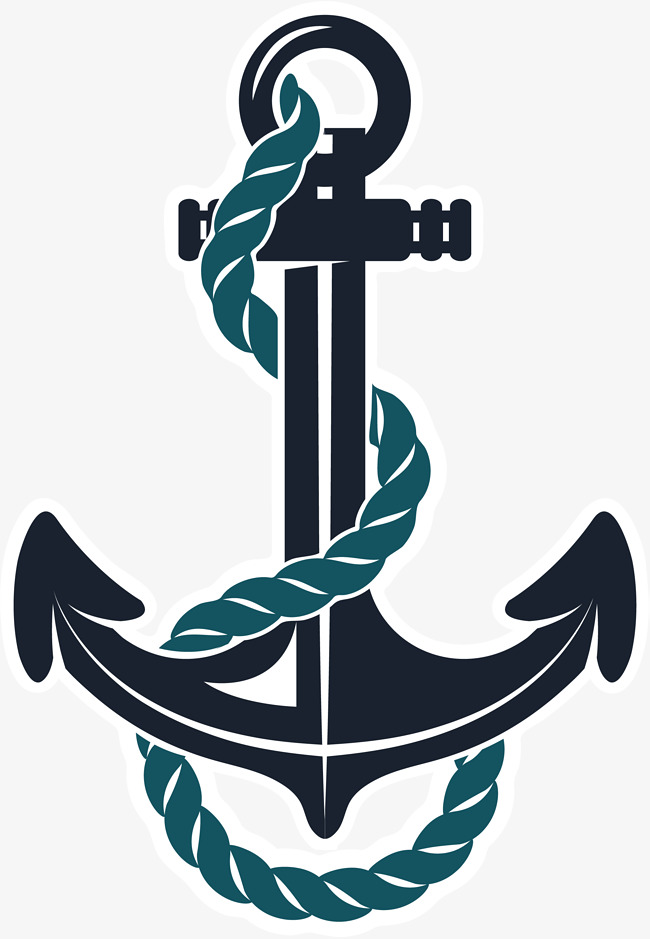 Pink Anchor With Rope Png - Hand Painted Black Anchor Rope, Simple, Arrow, Black Anchor Png Image And Clipart, Transparent background PNG HD thumbnail