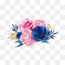 Flowers, Pink, Flowers, Blue Png Image And Clipart - Pink And Blue, Transparent background PNG HD thumbnail