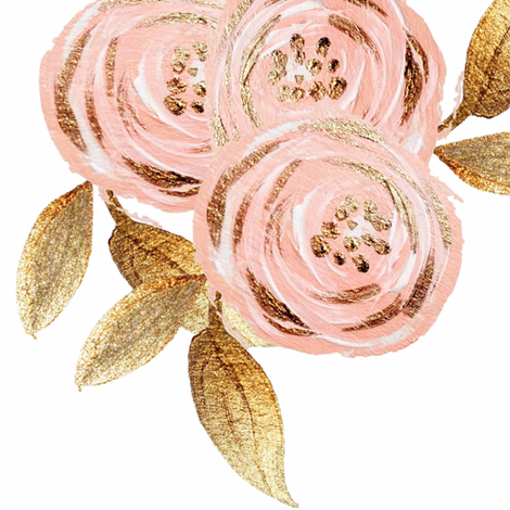 Glitz Gold U0026 Blush Flower     Gold Foiled     Floral     Pink Fabric - Pink And Gold, Transparent background PNG HD thumbnail