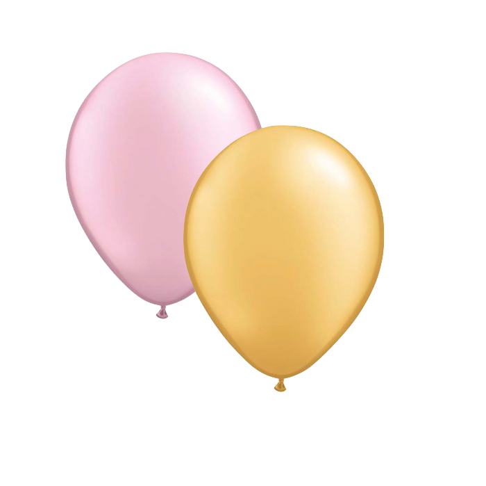 Pink U0026 Gold Balloons (10 Pack) - Pink And Gold, Transparent background PNG HD thumbnail