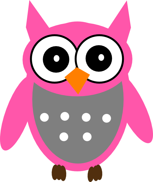 Pink Gray Owl Clip Art At Clker Pluspng.com   Vector Clip Art Online, Royalty Free U0026 Public Domain - Pink And Gray Owl, Transparent background PNG HD thumbnail