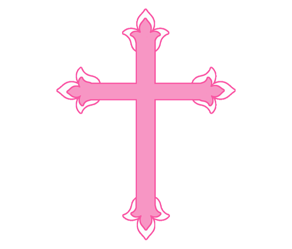 Baptism Cross Clipart - Pink Cross, Transparent background PNG HD thumbnail