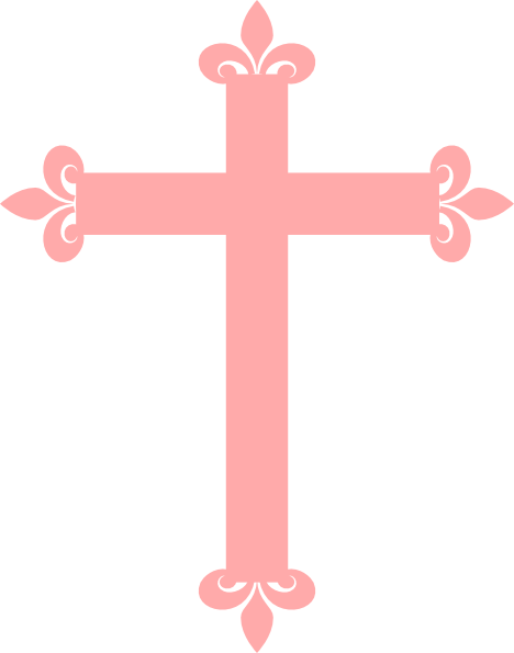 Pink Cross Clip Art. Baby Baptism Clipart - Pink Cross, Transparent background PNG HD thumbnail